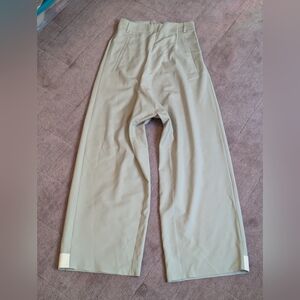 Maison Margiela pale sage green wool pants, asymmetric / high waist sz 42
